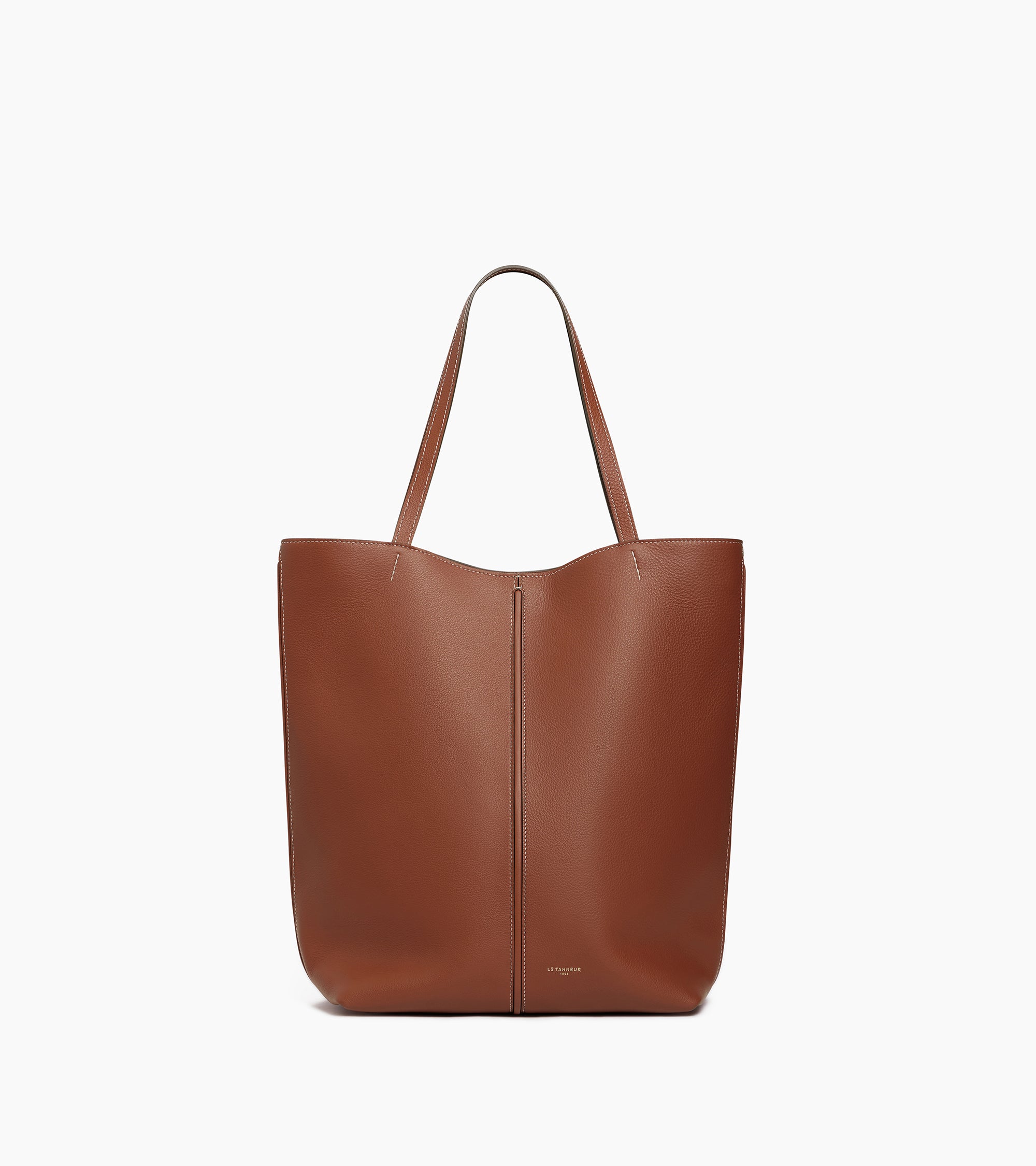 Hortense medium tote bag in double-face grained leather