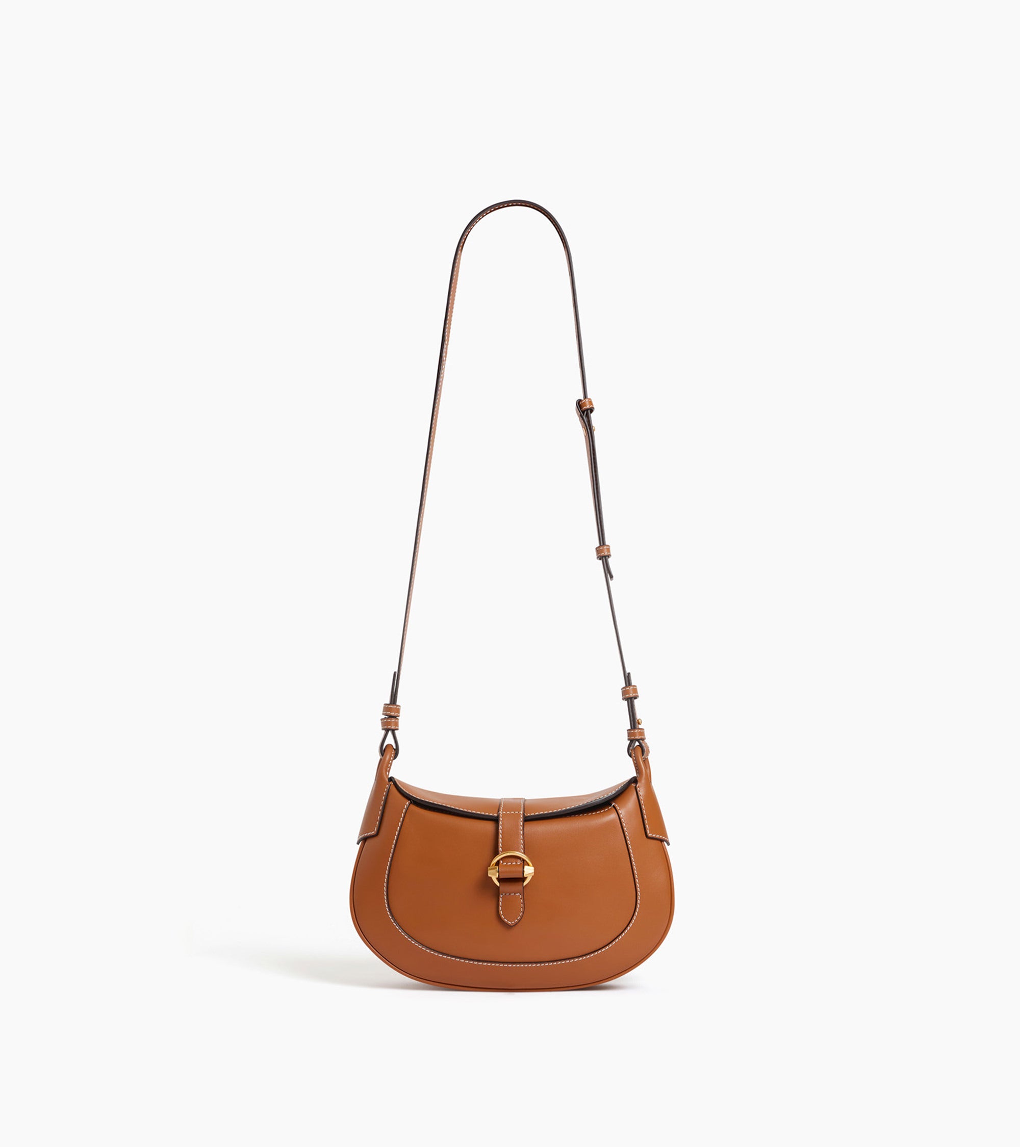 Bolso bandolera pequeño Pia de cuero liso.