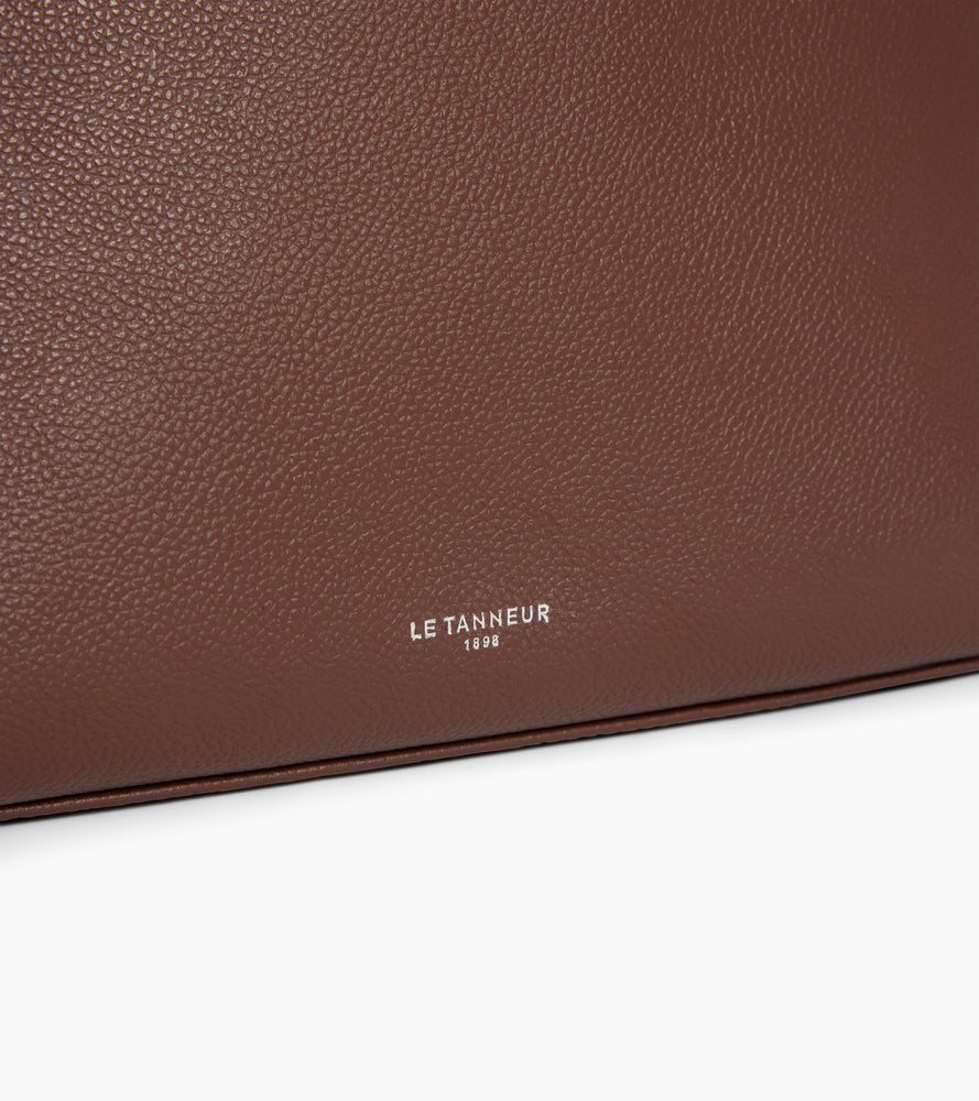 Trousse de toilette demi-lune en cuir grainé