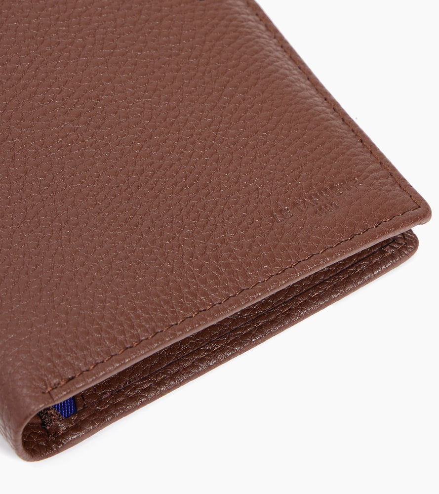 Charles グレインレザー ファスナー付き 縦型 ラージ 二つ折り財布