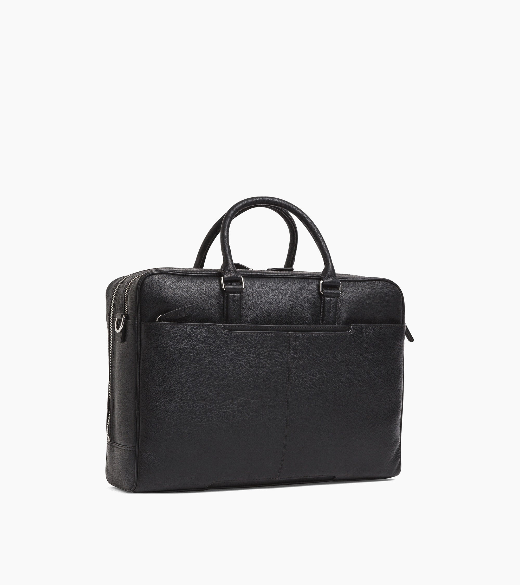 Porte documents  17" Charles en cuir grainé 2 poches zippées