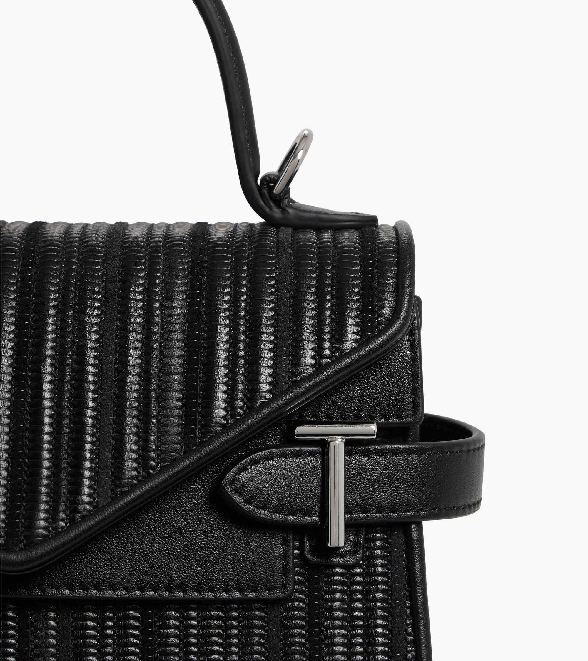 Emilie small handbag with double-flap in braided recycled leather