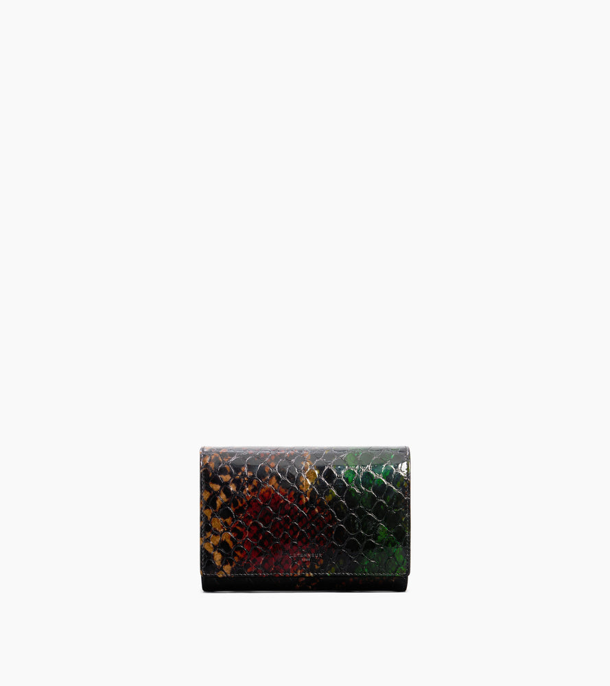 Portefeuille Emilie en cuir effet python