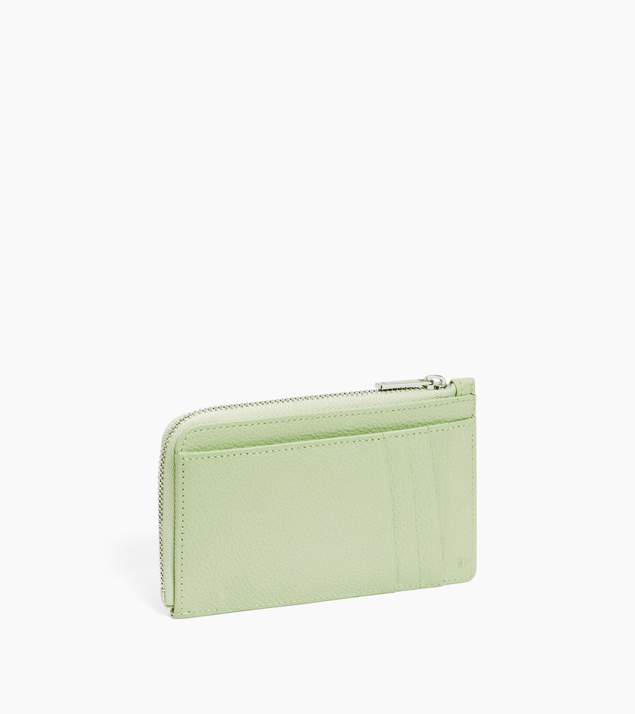 Porte cartes zippé Emilie en cuir grainé