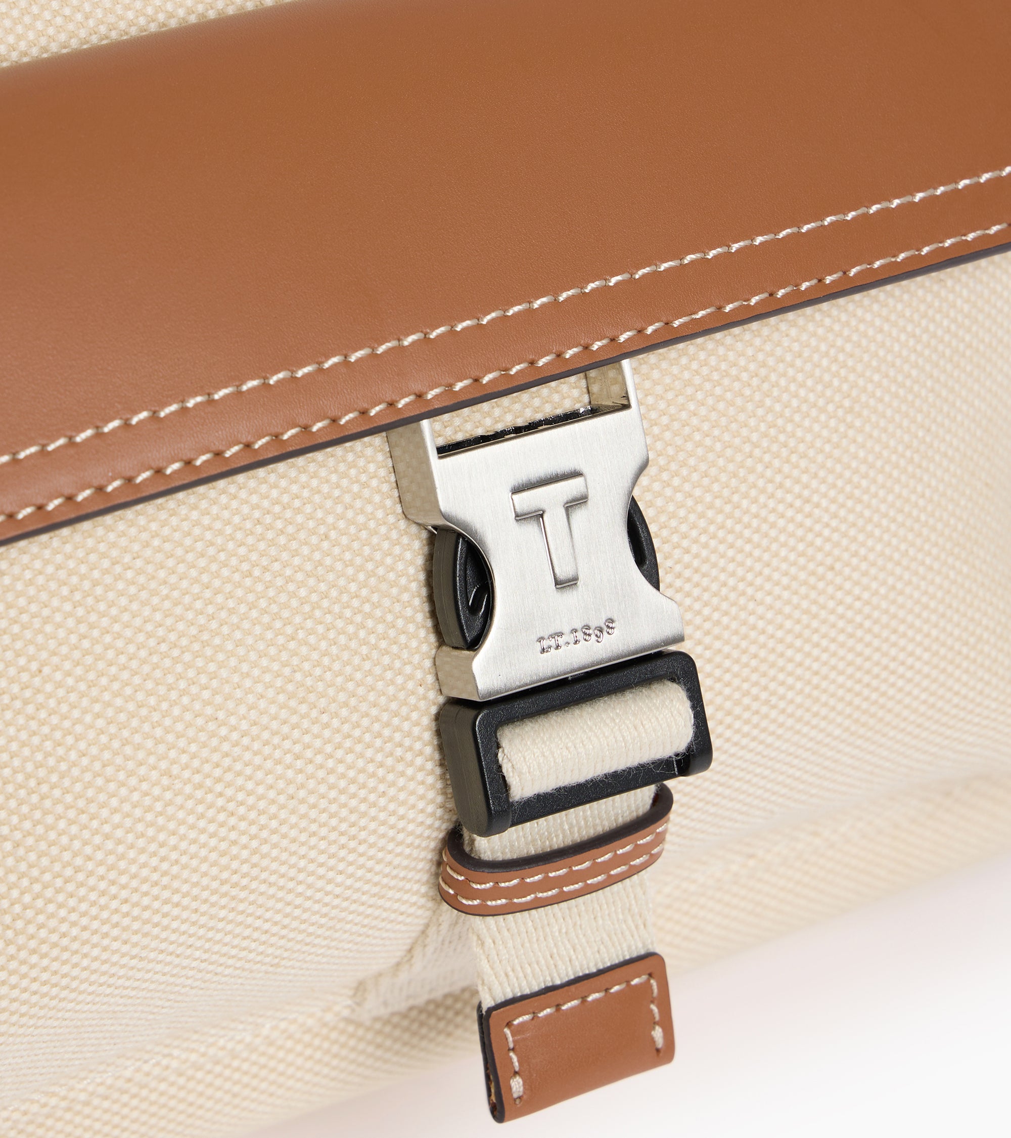 Petit sac bandoulière Maurice en toile coton et cuir lisse semi-végétal