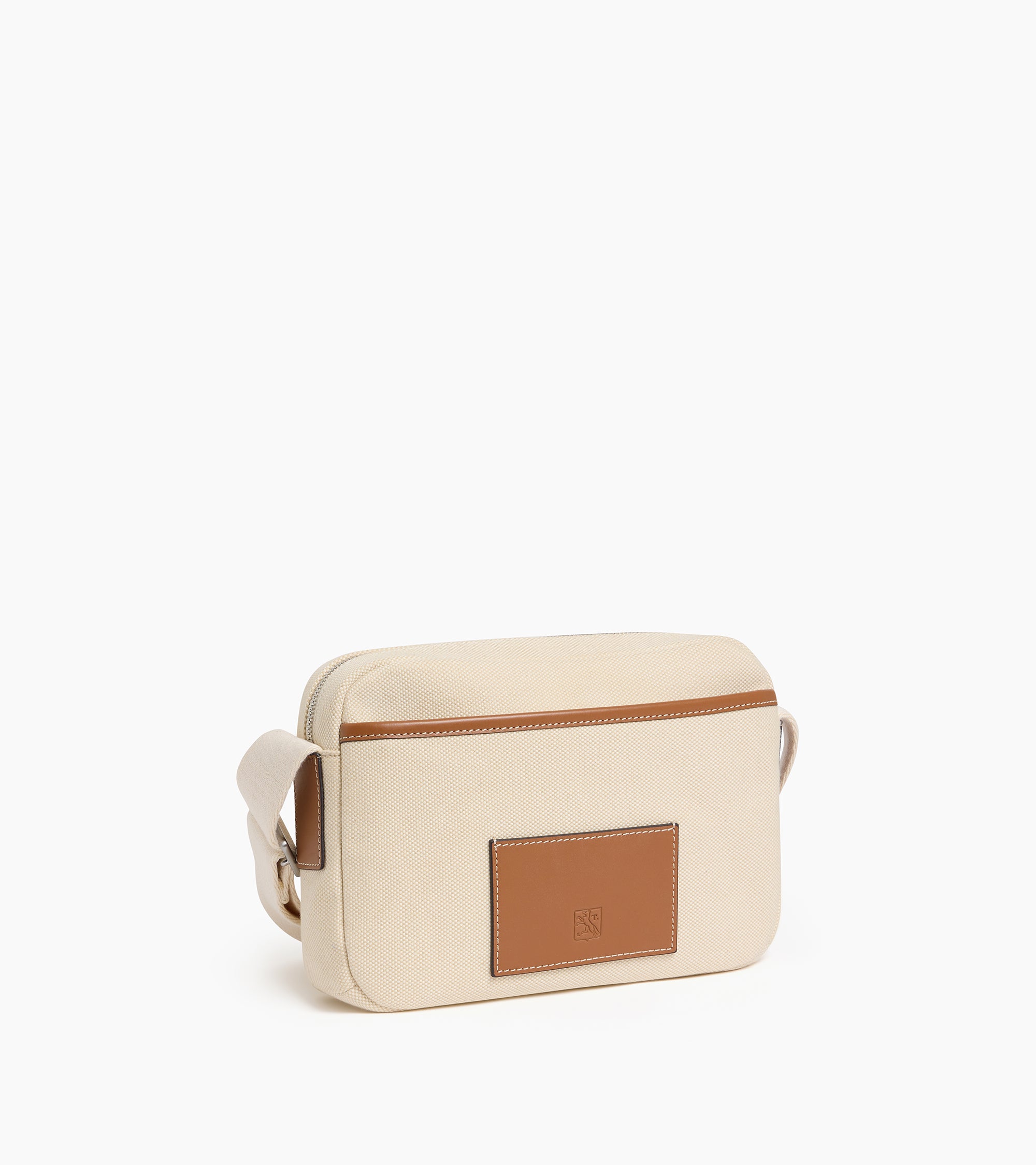Petit sac bandoulière Maurice en toile coton et cuir lisse semi-végétal