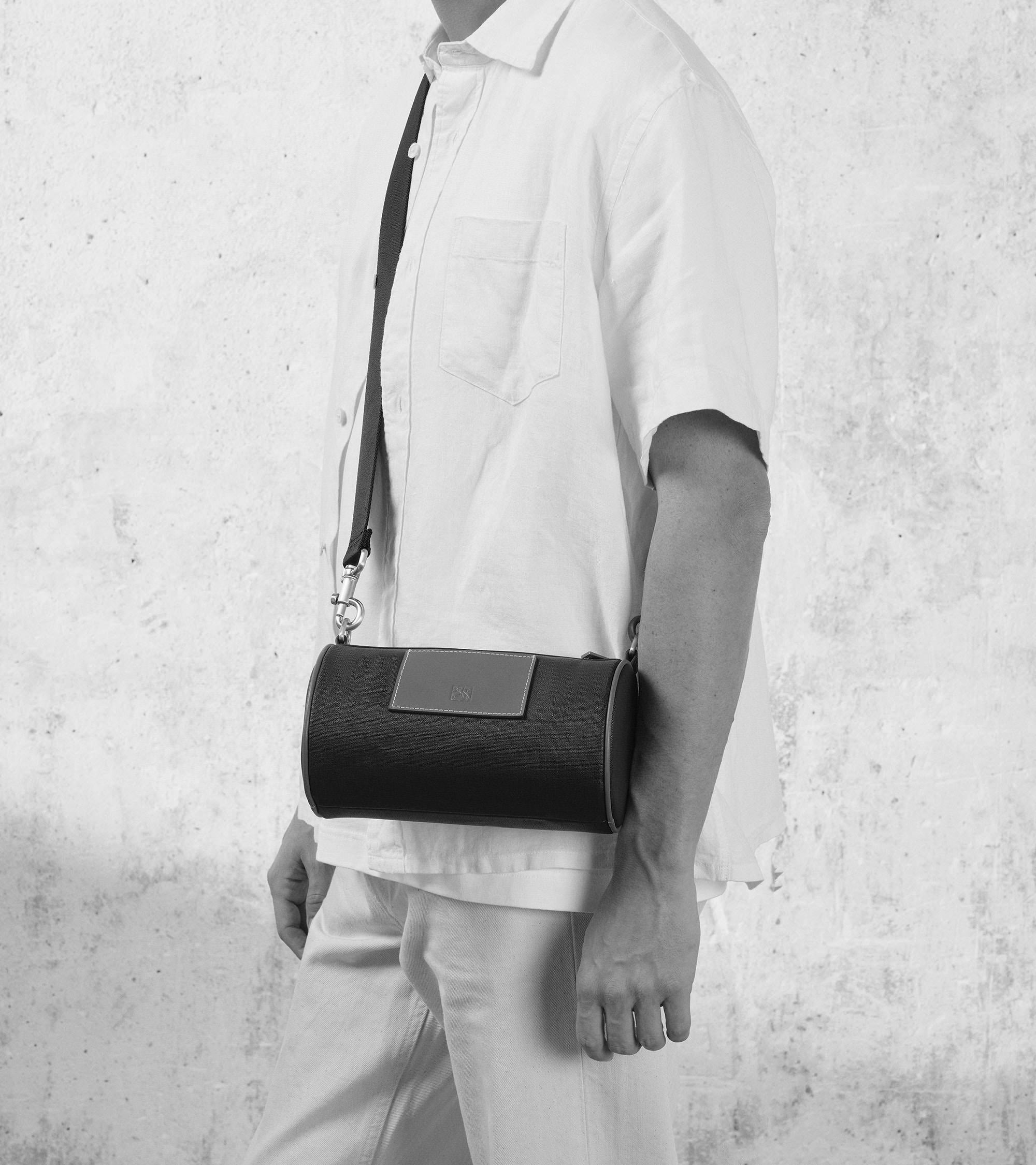 Mini sac bandoulière Maurice en toile coton et cuir lisse semi-végétal