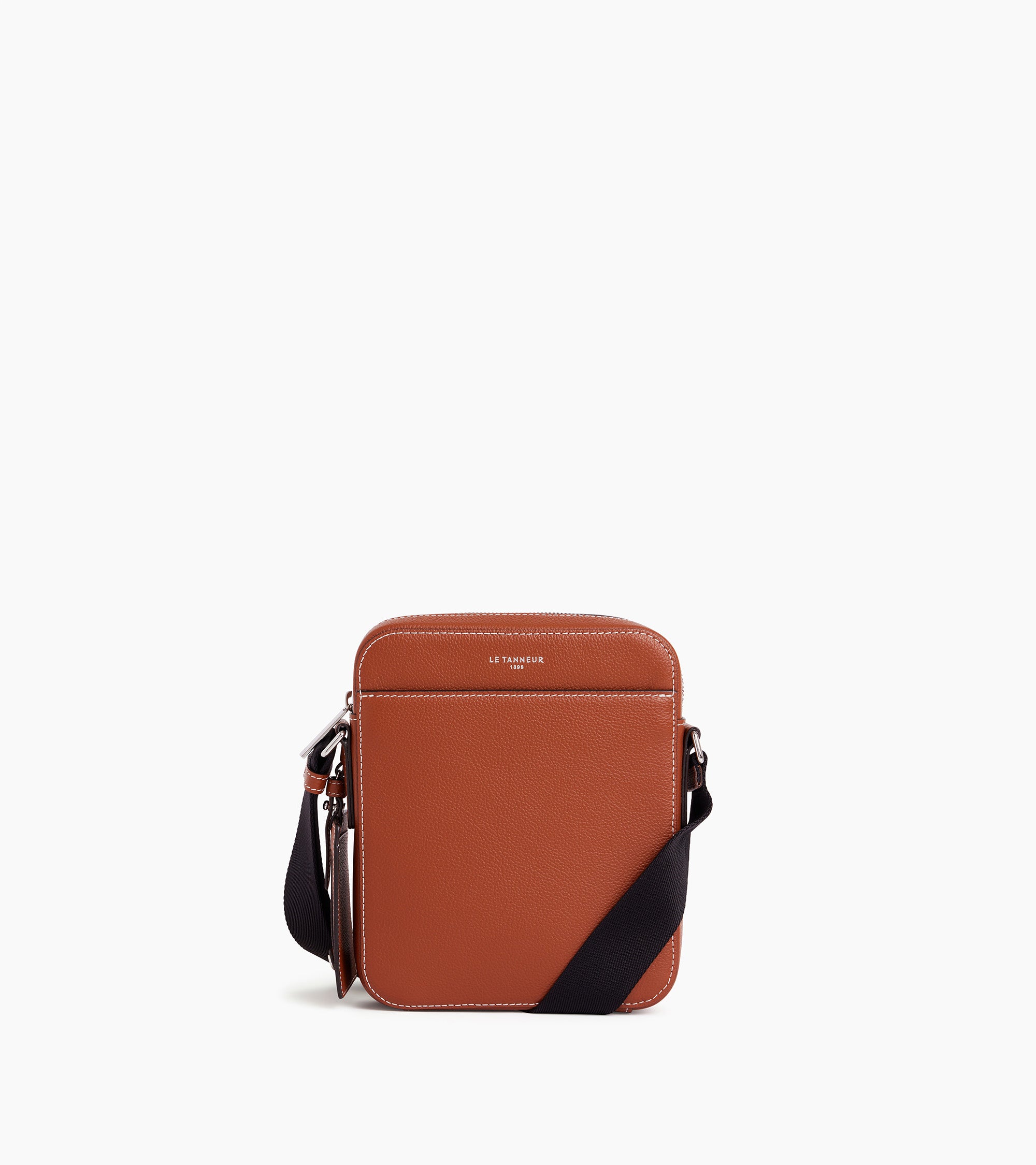 Petite sacoche zippée Emile en cuir grainé