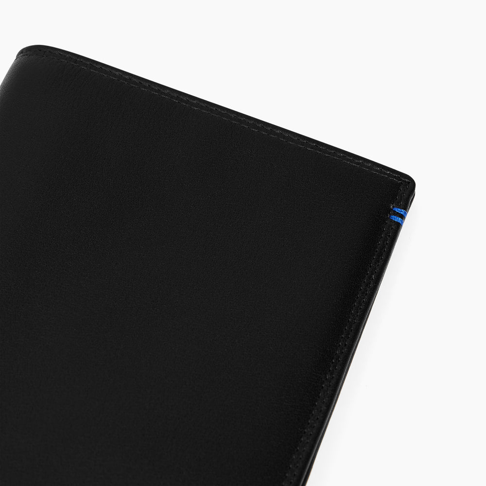 Grand portefeuille vertical zippé Martin en cuir lisse