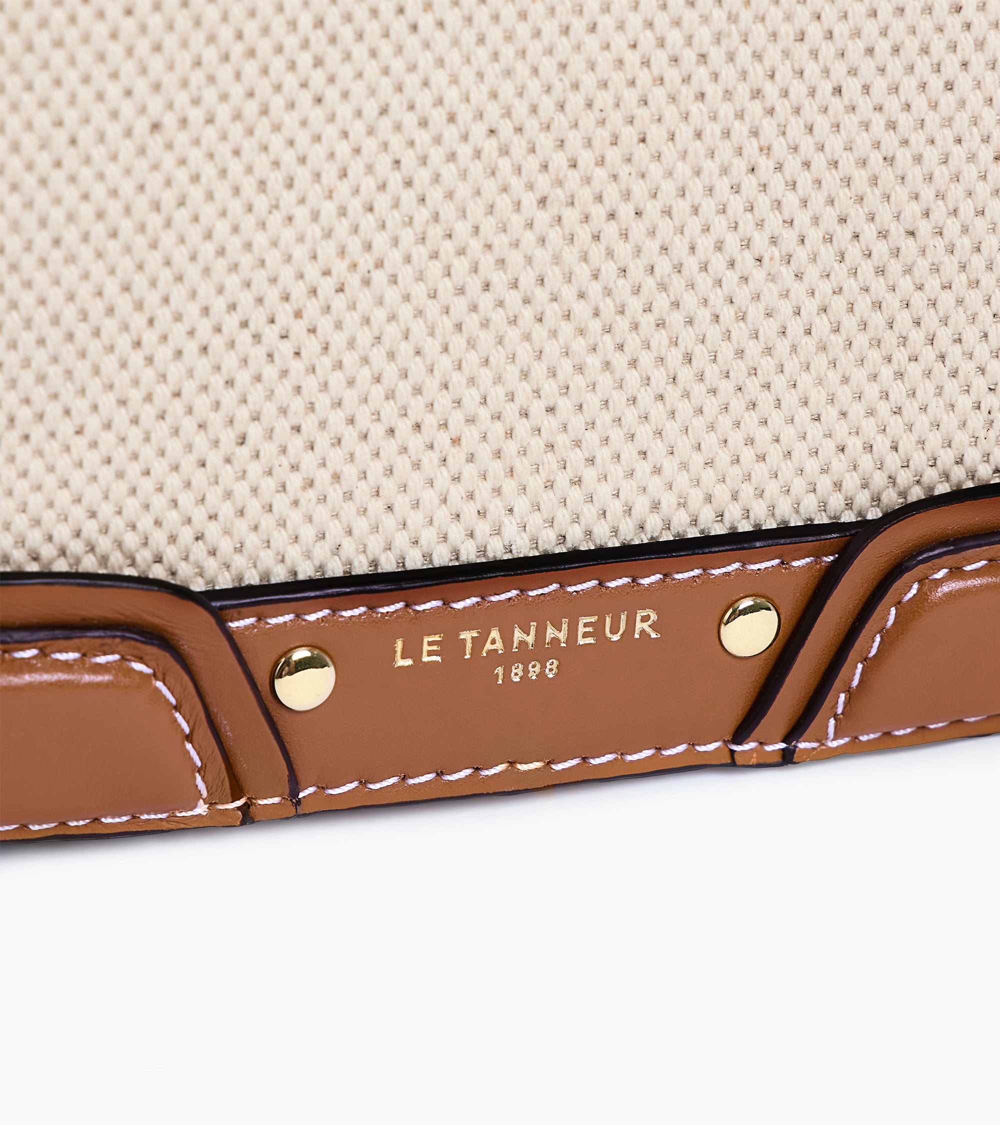 Sac bandoulière moyen modèle Ella en toile coton et cuir lisse