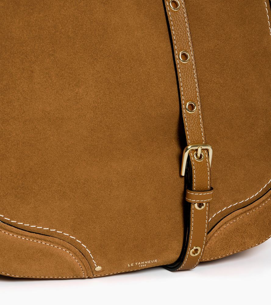 Sac hobo moyen modèle Ella en cuir grainé et nubuck