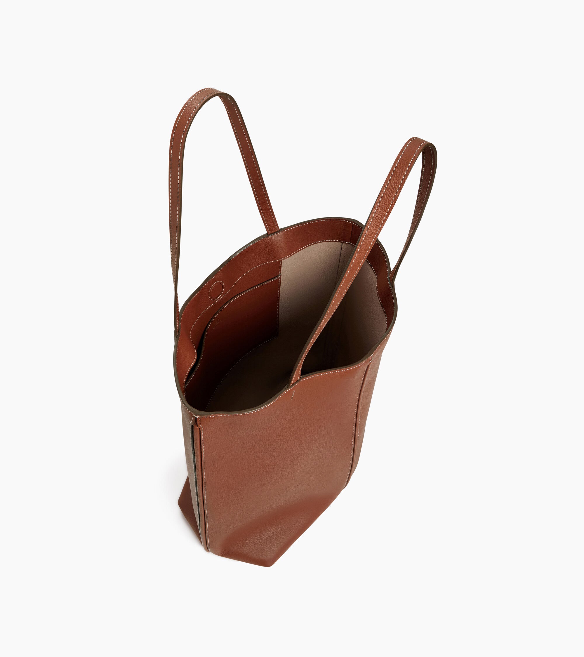 Hortense medium tote bag in double-face grained leather