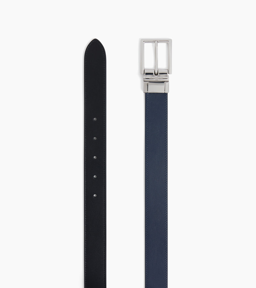 Ceinture réversible homme avec boucle rectangle en cuir lisse